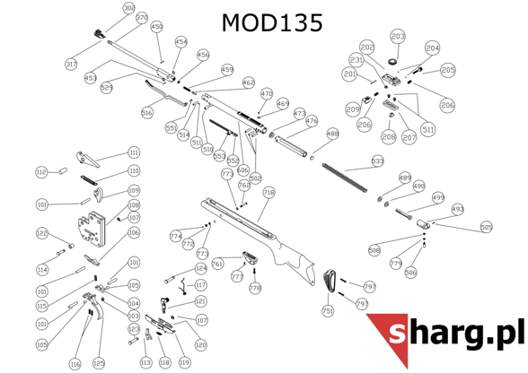 Barrel Lock Spring for Hatsan MOD 33-135, Striker (459)