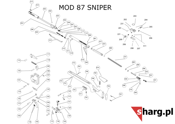 Front bail fixing screw Hatsan MOD 33 - 155, Dominator 200, Striker, Proxima (777)