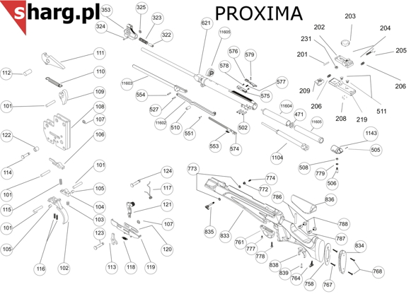 Front bail fixing screw Hatsan MOD 33 - 155, Dominator 200, Striker, Proxima (777)