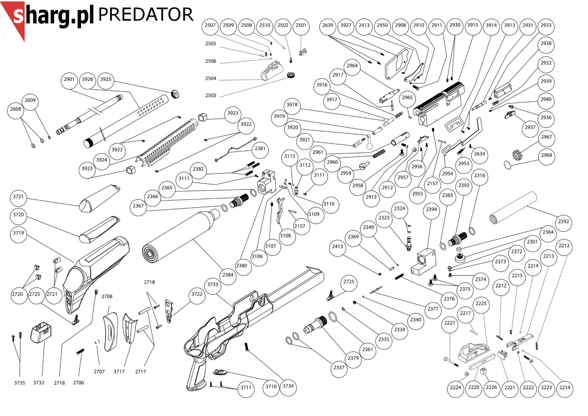 Fuse spring for Hatsan AT44, Airmax, Barrage, BullMaster, Galatian, Hercules, Nova, Predator air rifles (2413)