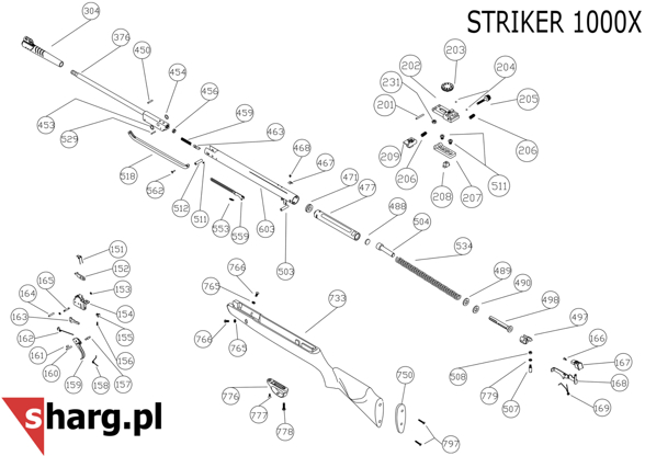 Lever guide for Hatsan Striker airgun (559)