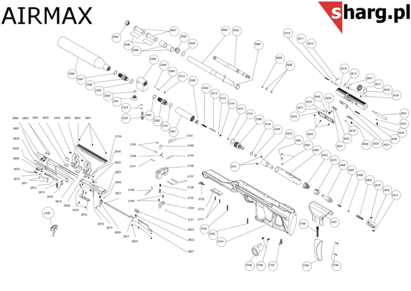 Magazine pin for Hatsan AT44, Airmax, BT65, BullBoss, Gladius, Nova, Trophy airgun (2611)