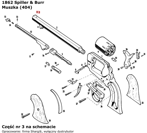 Pietta 1851 Colt, 1862 Spiller & Burr, 1836 Paterson Front Sight (404)