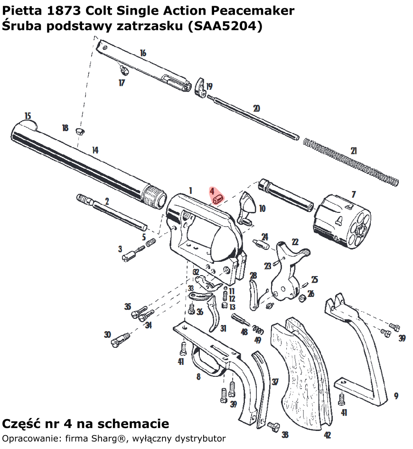 Pietta 1873 SA Peacemaker Base Pin Latch Nut (SAA5204)