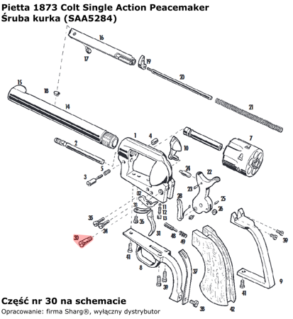 Pietta 1873 SA Peacemaker Hammer Screw (SAA5284)