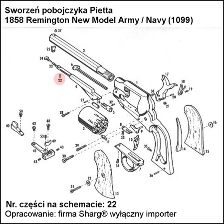 Pietta Latch Pin for 1858 Remington, 1862 Spiller & Burr (1099)