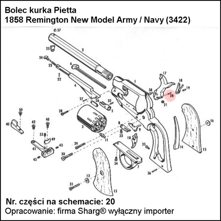 Pietta Roller Pin for 1858 Remington, 1862 Spiller & Burr (3422)