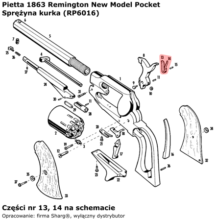 Pietta hammer spring 1863 Remington Pocket (RP6016)