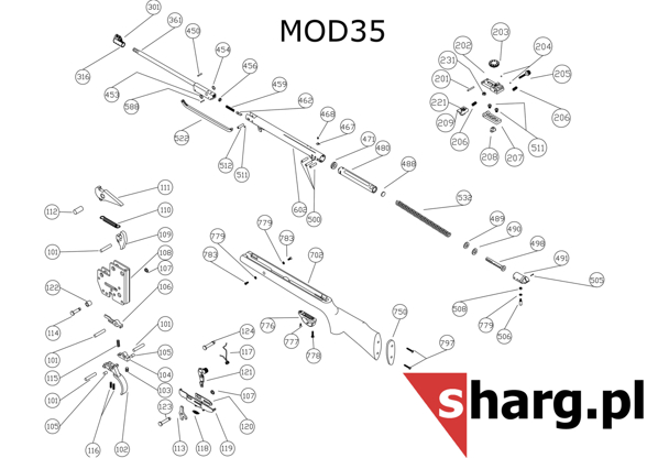 Pin ring for Hatsan MOD 33-35S, MOD 55S-155, Dominator 200, Proxima (107)