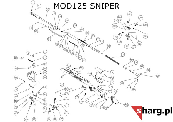 Front bail fixing screw Hatsan MOD 33 - 155, Dominator 200, Striker, Proxima (777)