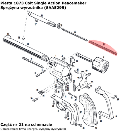 Sprężyna wyrzutnika Pietta 1873 SA Peacemaker (SAA5295)