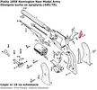 Dźwignia kurka ze sprężyną rewolwer Pietta 1858 Remington Army Shooter (440/TR)