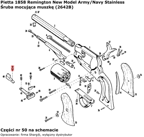 Pietta Remington 1858 New Model Army / Navy, 1858 New Model Army / Navy Stainless (2642B) bow tie mounting bolt