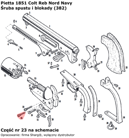 Śruba spustu i blokady Pietta 1851 Navy, 1860 Army, 1861 Navy (382)