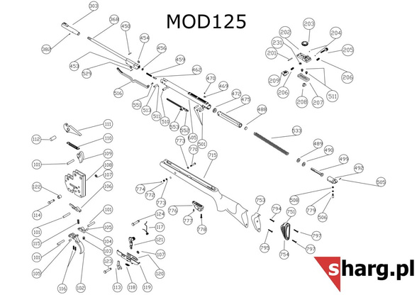 Sworzeń bezpiecznika do Hatsan MOD 33-35S, MOD 55S-135 (123)