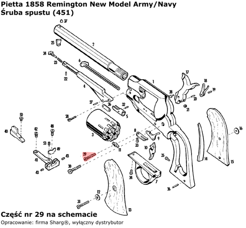 Śruba spustu Pietta 1858 Remington New Model Army (451)